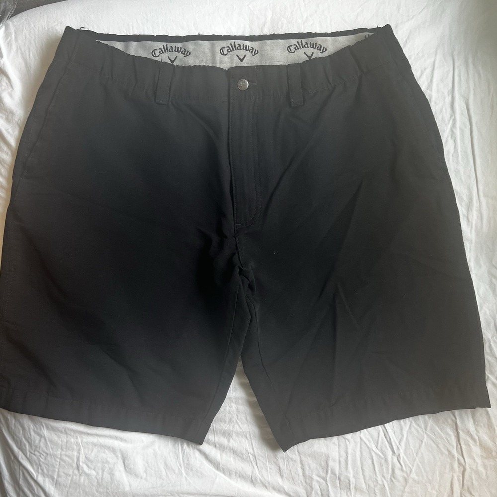 Callaway Men's Golf Shorts 38 Stretch Black Casual Excellent‎